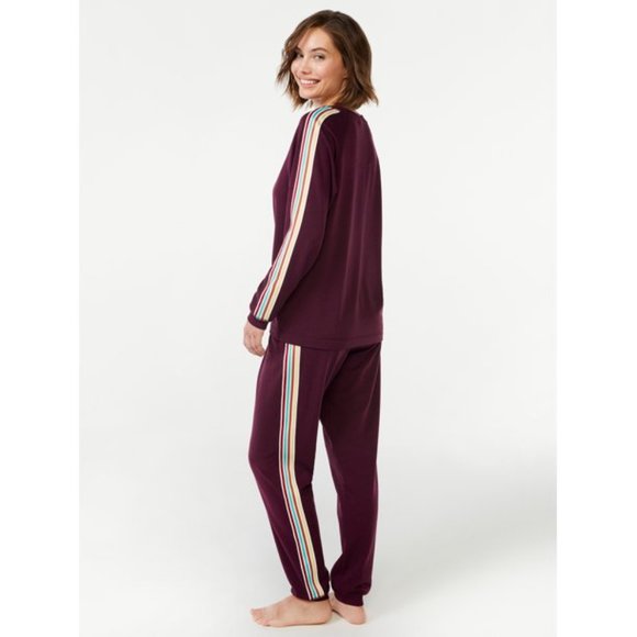 NEW Plus Sz 2X Purple Mountain Cabin Scene 2 Pc Pajama Lounge Set JOYSPUN - Picture 3 of 4